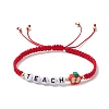 Teacher's Day Acrylic Beads Braided Bead Bracelets Men Women BJEW-TA00605-2
