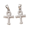 Brass Micro Pave Clear Cubic Zirconia Pendants CU-CBA0D78-01P-1