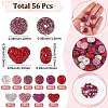 56Pcs Valentine's Day Themed Polymer Clay Pave Good Quality Rhinestone Beads RB-SC0001-20-2