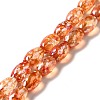 Electroplate Transparent Glass Beads Strand GLAA-G088-06D-1