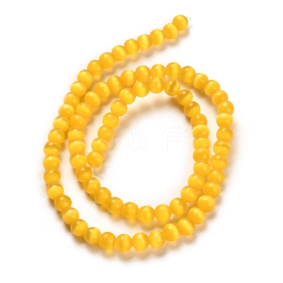 Cat Eye Glass Bead Strands CE-R010-08-1
