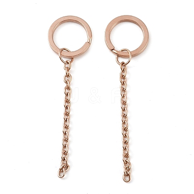 Ion Plating(IP) 304 Stainless Steel Split Key Ring Clasps X1-STAS-L226-009A-RG-1