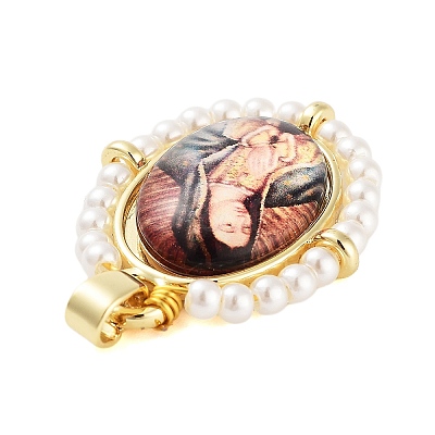 Rack Plating Brass Enamel Pendants KK-C056-07G-09-1