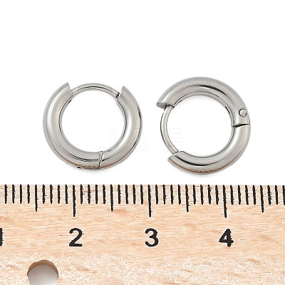 Tarnish Resistant 304 Stainless Steel Huggie Hoop Earrings X-EJEW-F111B-13mm-P-1