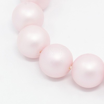 Round Shell Pearl Frosted Beads Strands BSHE-I002-8mm-12-1