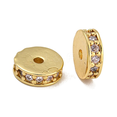 Rack Plating Brass Micro Pave Cubic Zirconia Beads KK-U030-28G-08-1