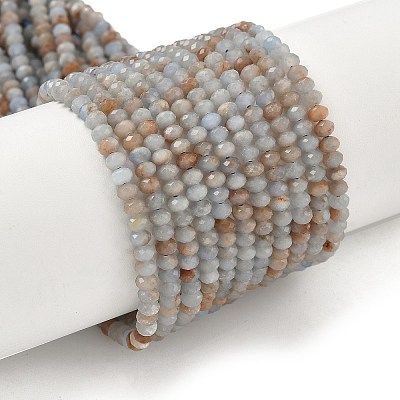Natural Angelite Beads Strands G-RM241221-N1-1