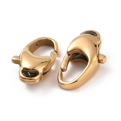 Ion Plating(IP) 304 Stainless Steel Lobster Claw Clasps STAS-F109-01G-1