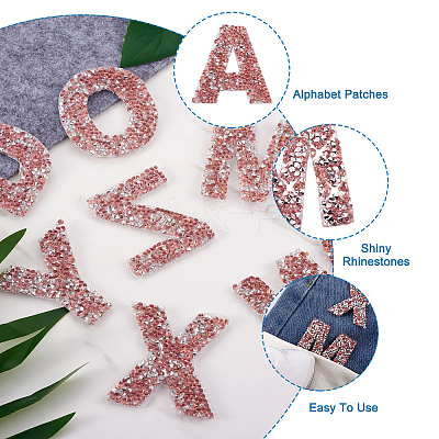 Alphabet Rhinestone Patches FW-TAC0001-01C-1