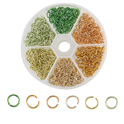 600pcs 6 Colors Aluminum Jump Rings ALUM-CJ0001-14-1