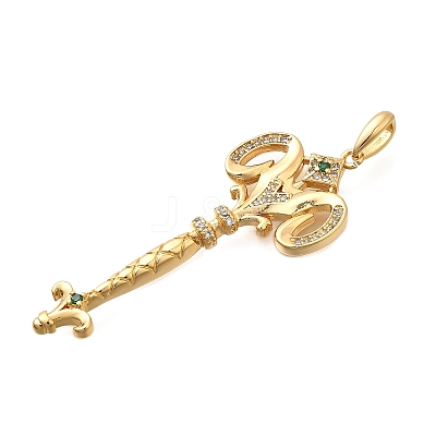 Brass Micro Pave Cubic Zirconia Big Pendants X1-KK-B147-04G-03-1