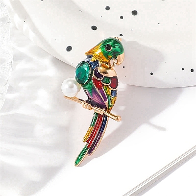 Parrot Alloy Enamel Brooches PW-WGB7706-01-1
