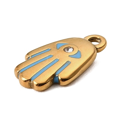 304 Stainless Steel Enamel Pendants STAS-Z199-01G-08-1