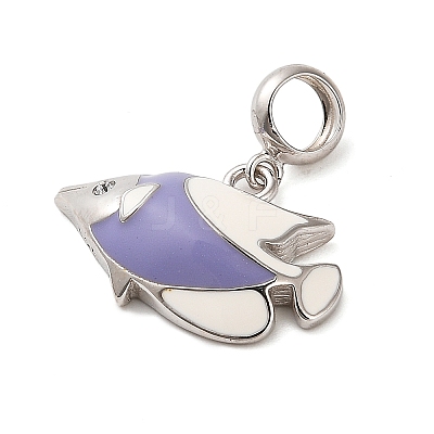 Rhodium Plated 925 Sterling Silver Enamel European Dangle Charms STER-P062-01A-05-1