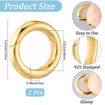 925 Sterling Silver Spring Gate Rings STER-CN0001-43G-1