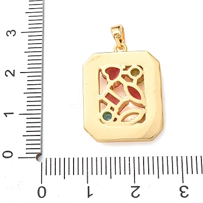 Brass Micro Pave Colorful Cubic Zirconia Pendants KK-C264-15G-1