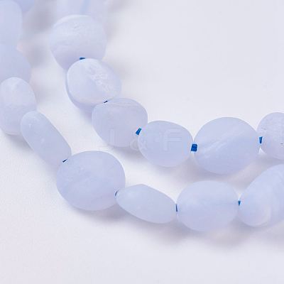 Natural Blue Lace Agate Beads Strands G-J374-10-1