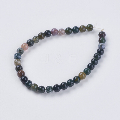 Natural Indian Agate Beads Strands X-G-G515-4mm-05-1