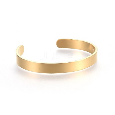 304 Stainless Steel Blank Cuff Bangles X-BJEW-E361-11G-1