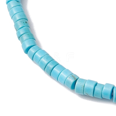 Natural Howlite and Pearl Beads Btacelets BJEW-JB10681-07-1