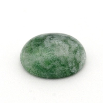 Oval Natural Green Spot Jasper Cabochons G-A136-C06-10x12mm-1