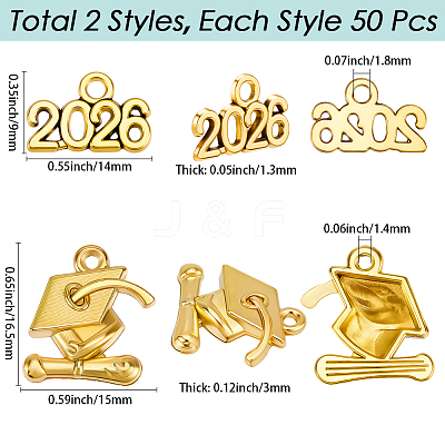 100Pcs 2 Styles Alloy Pendants FIND-SC0021-89AG-1
