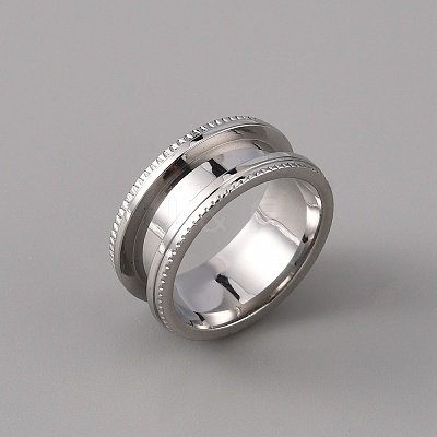 201 Stainless Steel Grooved Finger Ring Settings STAS-WH0027-26A-P-1