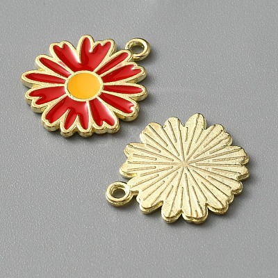 Light Gold Plated Alloy Enamel Pendants LS-ENAM-WH0001-36LG-06-1
