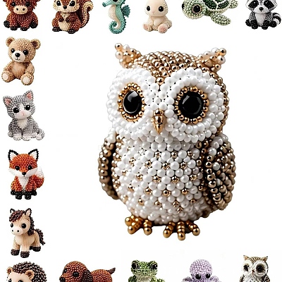 3D Owl DIY Animal Beading Embroidery Kit AC-CBA6750-04-1