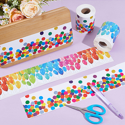 2Pcs 2 Colors Wavy Edge Sticker Classroom Decorations AJEW-NB0006-59-1