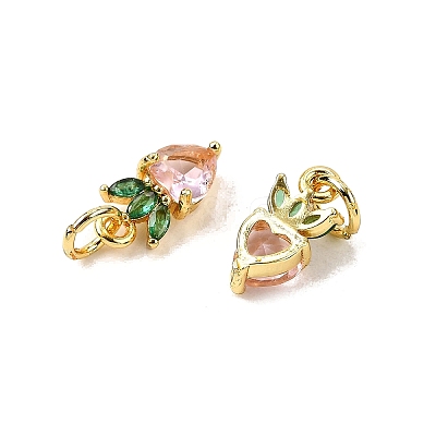 Brass Micro Pave Cubic Zirconia Charms ZIRC-H119-06G-02-1
