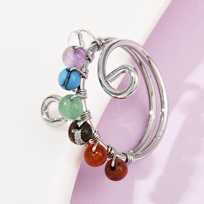 Brass Chakra Finger Rings G-H316-02P-1