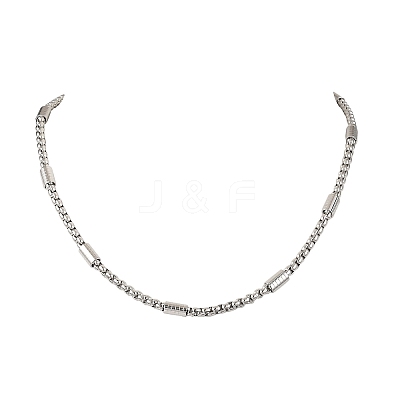 5.5MM 304 Stainless Steel Rectangle Box Chain Necklaces NJEW-JN05546-1