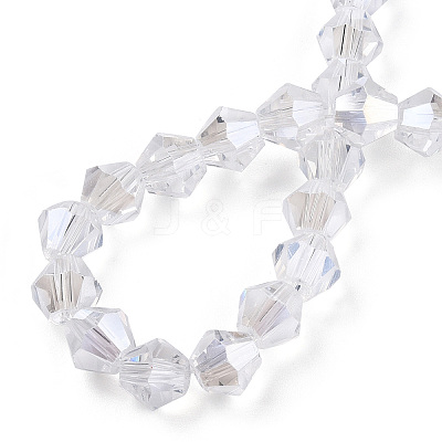Transparent Electroplate Glass Beads Strands LS-EGLA-TACDZ0005-6mm-03B-1