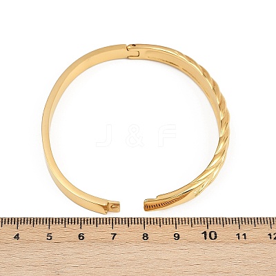 304 Stainless Steel Hinged Bangles for Women BJEW-C114-07G-1