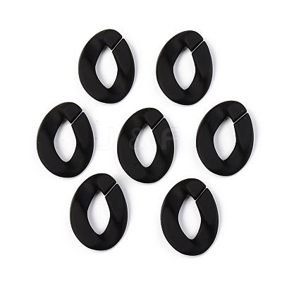 Opaque Spray Painted Acrylic Linking Rings OACR-T024-01-I10-1