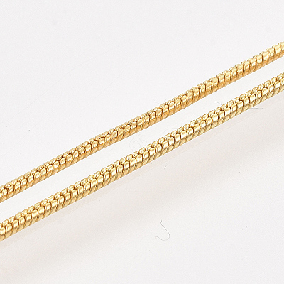 Brass Round Snake Chain Necklace Making X-MAK-T006-11A-G-1
