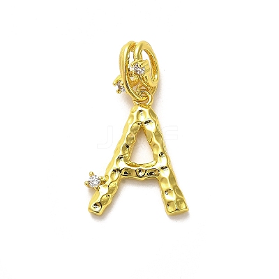 Rack Plating Brass Micro Pave Cubic Zirconia European Dangle Charms KK-L210-015G-A-1