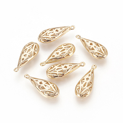 Hollow Brass Pendants X-KK-S314-06G-1