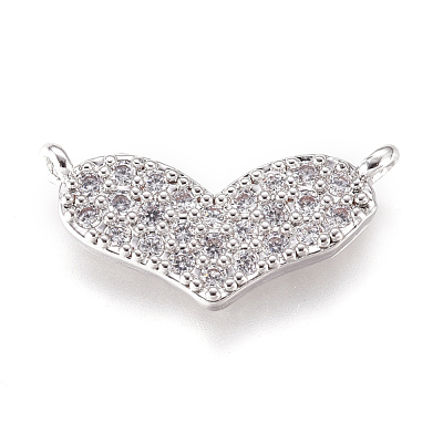Brass Micro Pave Cubic Zirconia Links Connectors KK-D159-10P-1
