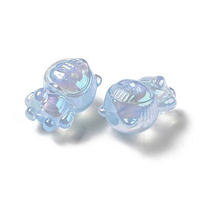 UV Plating Rainbow Iridescent Acrylic Beads PACR-M002-12C-1
