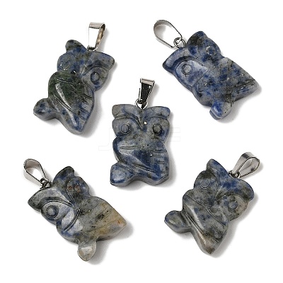 Natural Blue Spot Jasper Pendants G-B127-09P-09-1