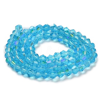 Transparent Electroplate Glass Beads Strands GLAA-F029-3mm-D19-1