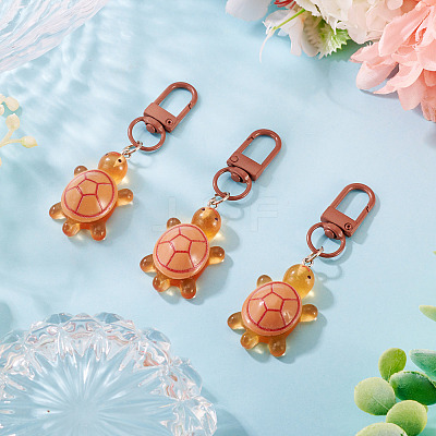 3Pcs Resin Tortoise Pendant Decorations HJEW-TA0001-39F-1