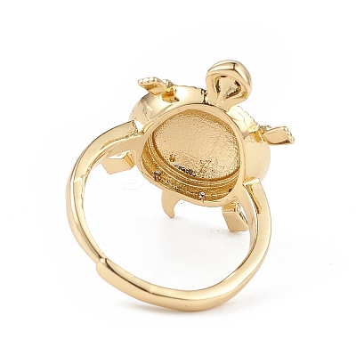 Cubic Zirconia Tortoise Adjustable Ring RJEW-L100-022G-1