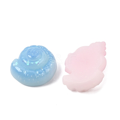Marine Organism Opaque Resin & Paillette Cabochons RE-CBA2F5E-01-1