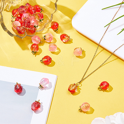 30Pcs 3 Styles Handmade Lampwork Fruit Pendants LAMP-WR0001-05-1