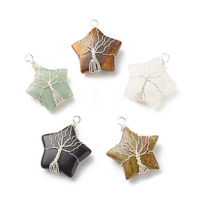 Natural & Synthetic Gemstone Pendants PALLOY-JF01635-1