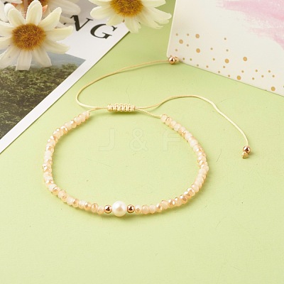 Adjustable Nylon Thread Braided Bead Bracelets BJEW-JB06456-01-1