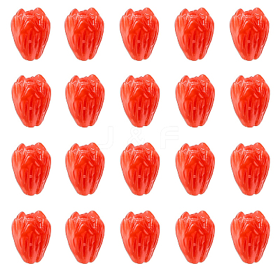 20Pcs Opaque Resin Flower Rose Beads RESI-YW0004-99D-1